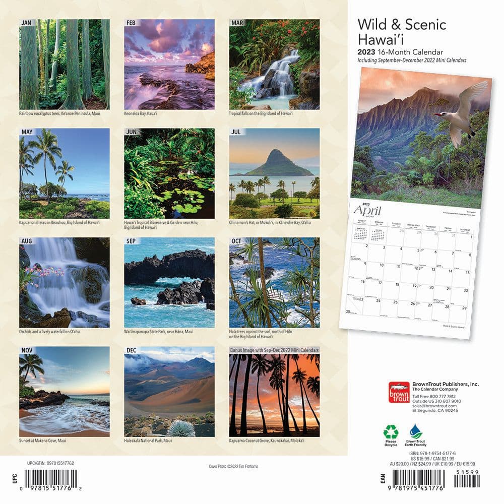 Hawaii Wild and Scenic 2023 Wall Calendar - Calendars.com