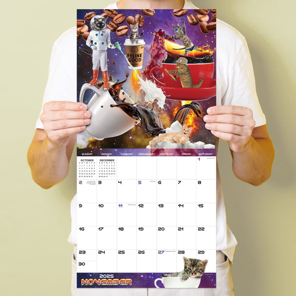 Space Cats 2025 Wall Calendar Fourth Alternate Image