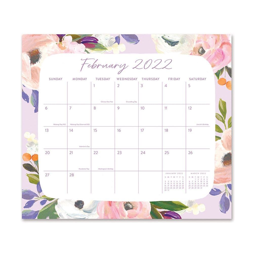 Bella Flora 2022 Magnetic Monthly Desk Pad - Calendars.com