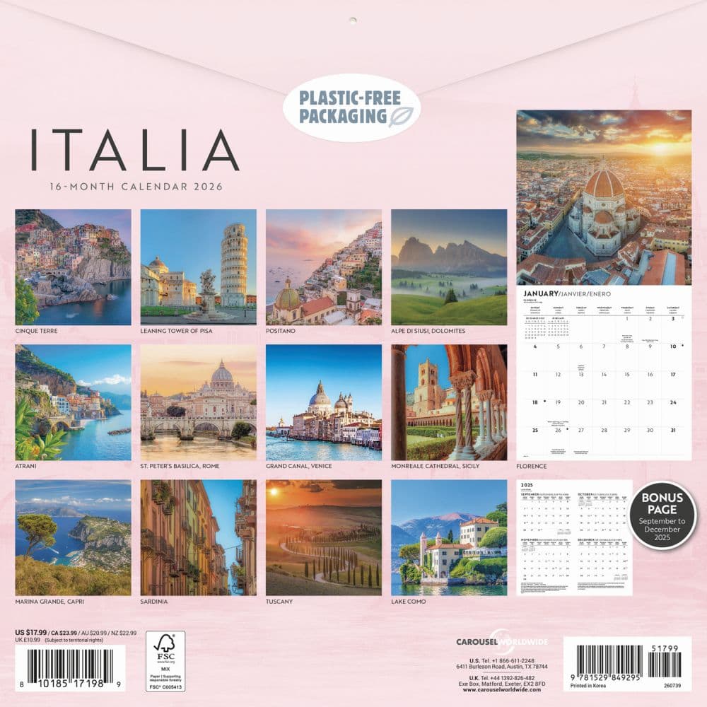 Italia 2026 Wall Calendar First Alternate Image