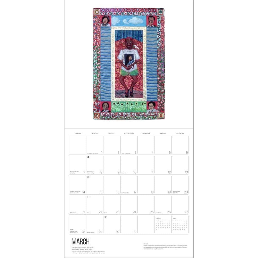 Faith Ringgold 2027 Wall Calendar Fourth  Alternate Image