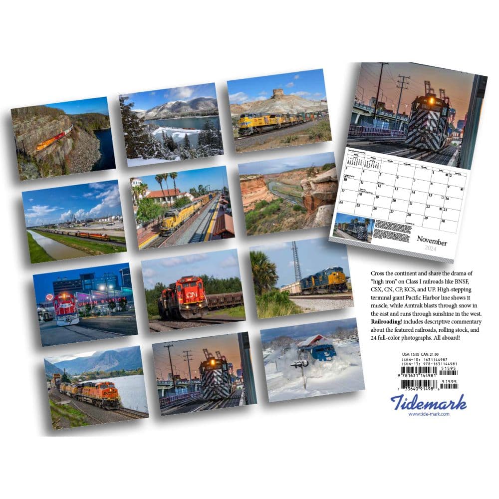 Trains Railroading 2024 Wall Calendar Alternate Image 1