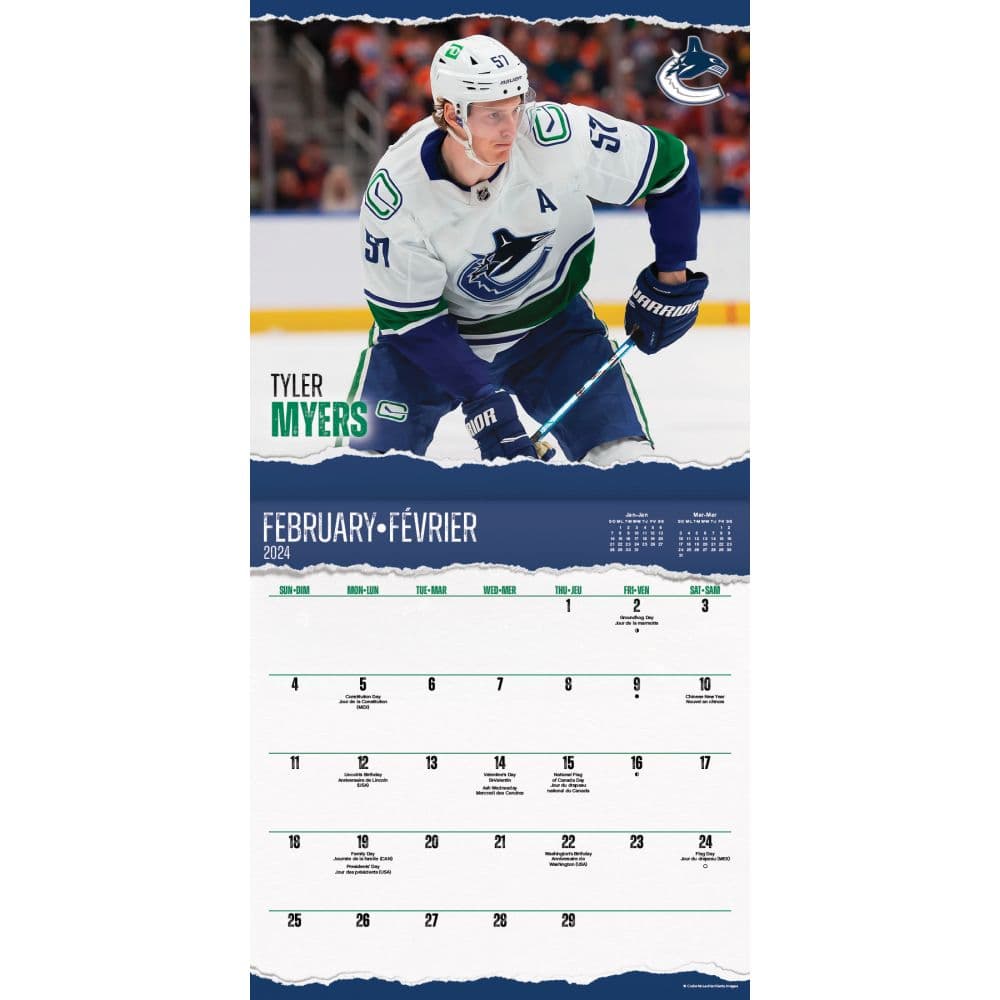 NHL Vancouver Canucks 2024 Wall Calendar Alt3