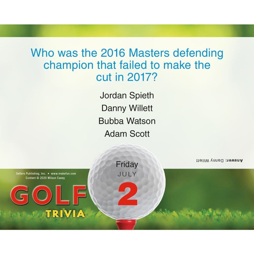 Golf Trivia Desk Calendar