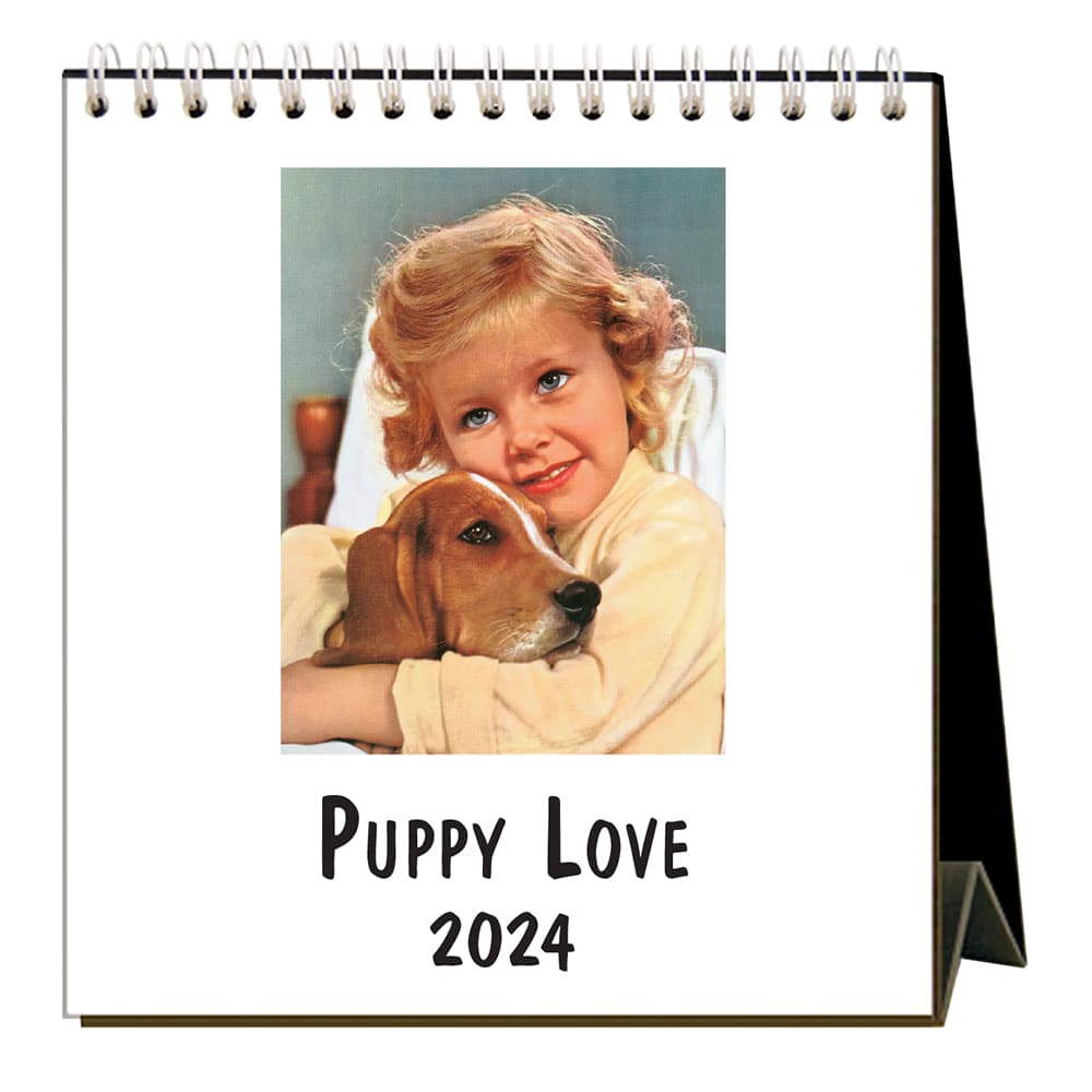 Puppy Love 2024 Easel Desk Calendar Main Product Image width=&quot;1000&quot; height=&quot;1000&quot;