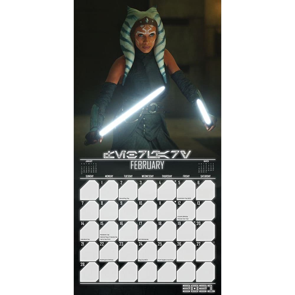 Ahsoka Star Wars Mandalorian Wall Calendar