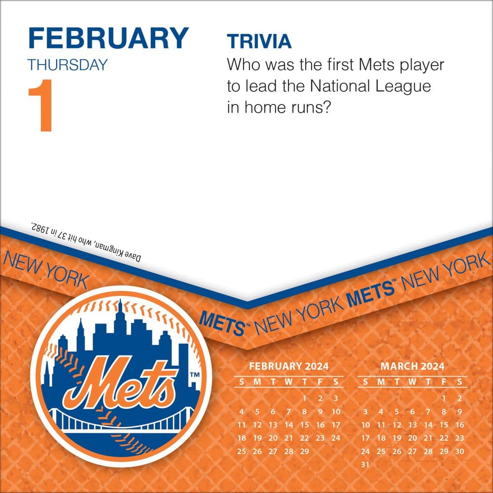 MLB New York Mets 2024 Desk Calendar - Calendars.com