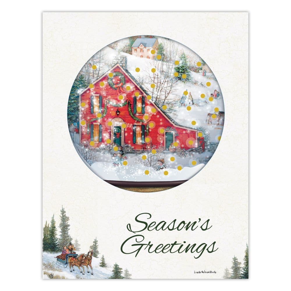 Christmas Gathering Die-Cut 3D Ornament Christmas Cards (8 pack) by Linda Nelson Stocks Alternate Image 2