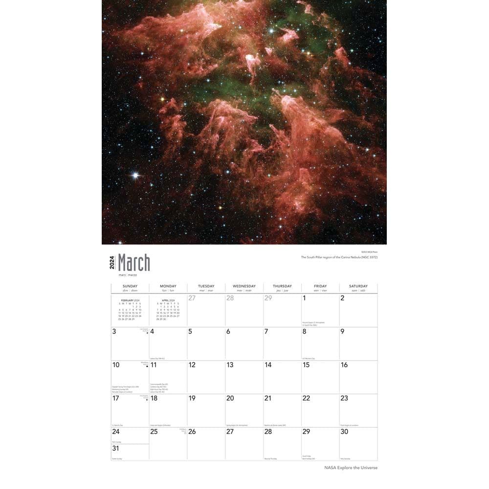 NASA Explore the Universe Deluxe 2024 Wall Calendar Second Alternate Image width=&quot;1000&quot; height=&quot;1000&quot;