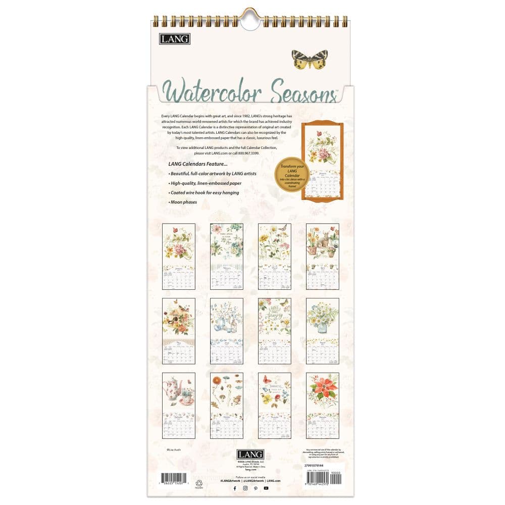 Watercolor Seasons 2027 Vertical Wall Calendar by Lisa Audit Fifth Alternate Image