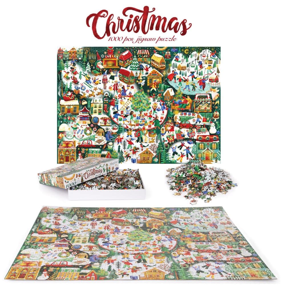 Christmas Illustrated 1000 Piece Puzzle Eighth Alternate Image