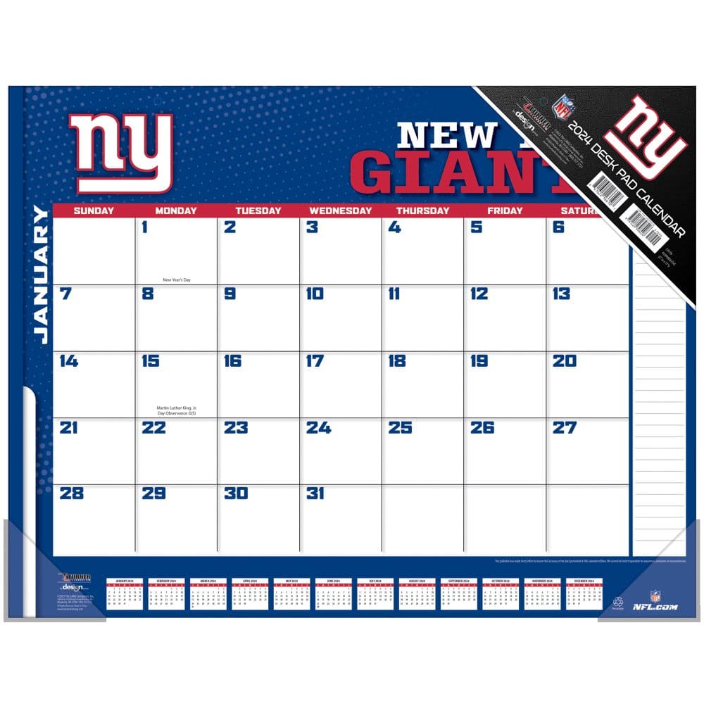 NFL New York Giants 2024 Desk Pad Main Product Image width=&quot;1000&quot; height=&quot;1000&quot;