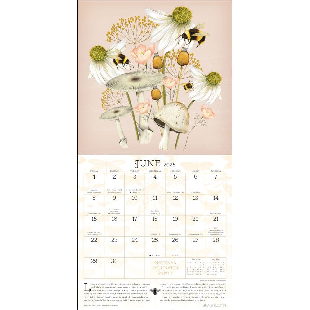 Praise for the Pollinators 2025 Wall Calendar Second Alternate Image