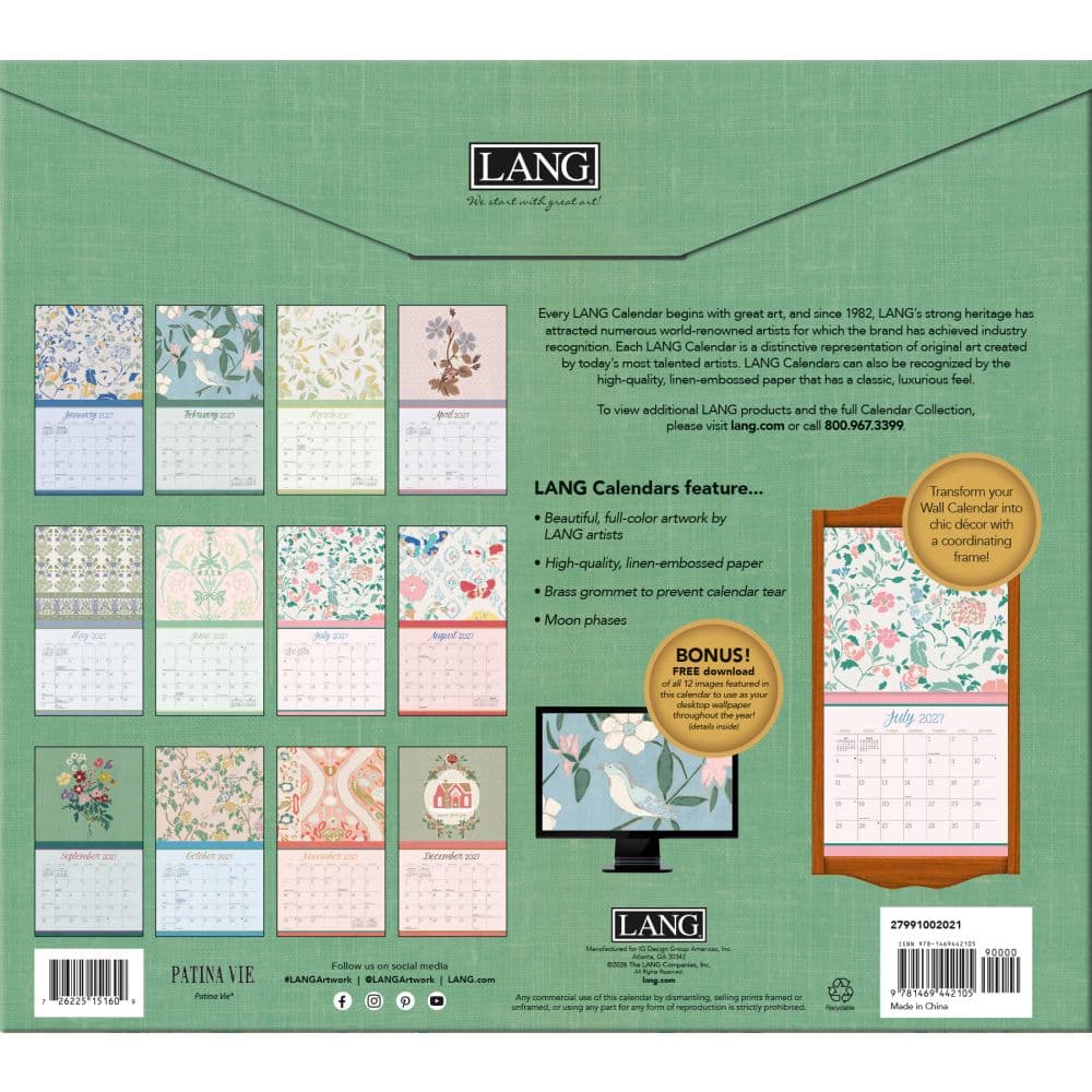 Patina Vie 2027 Wall Calendar by Patina Vie First Alternate Image