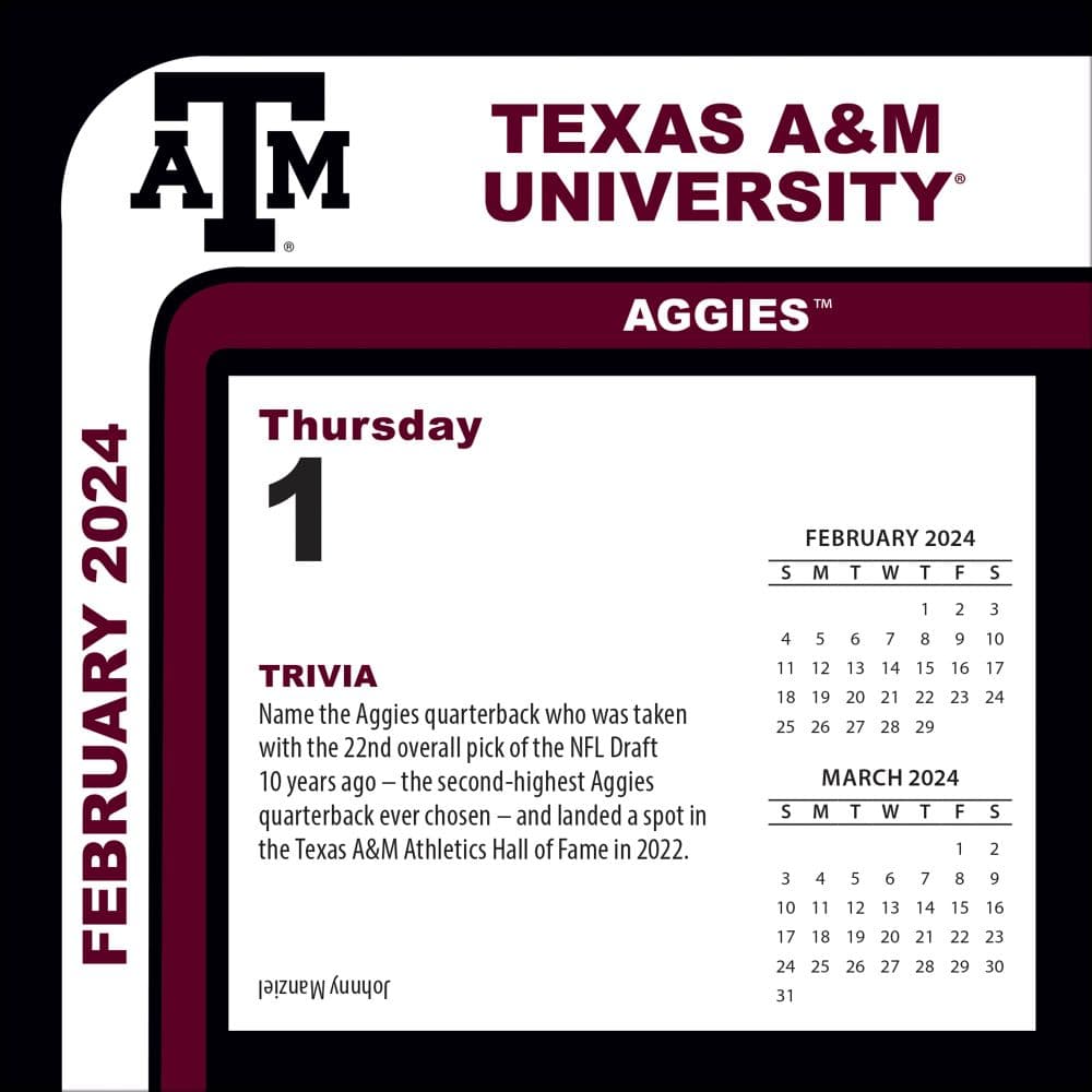 COL Texas A&amp;M Aggies 2024 Desk Calendar Third Alternate Image width=&quot;1000&quot; height=&quot;1000&quot;