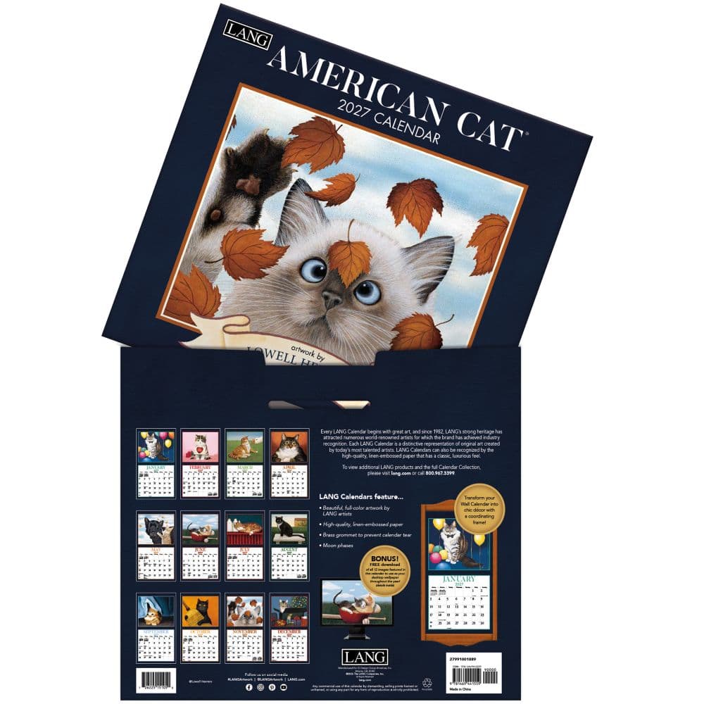 American Cat 2027 Wall Calendar by Lowell Herrero Fourth Alternate Image