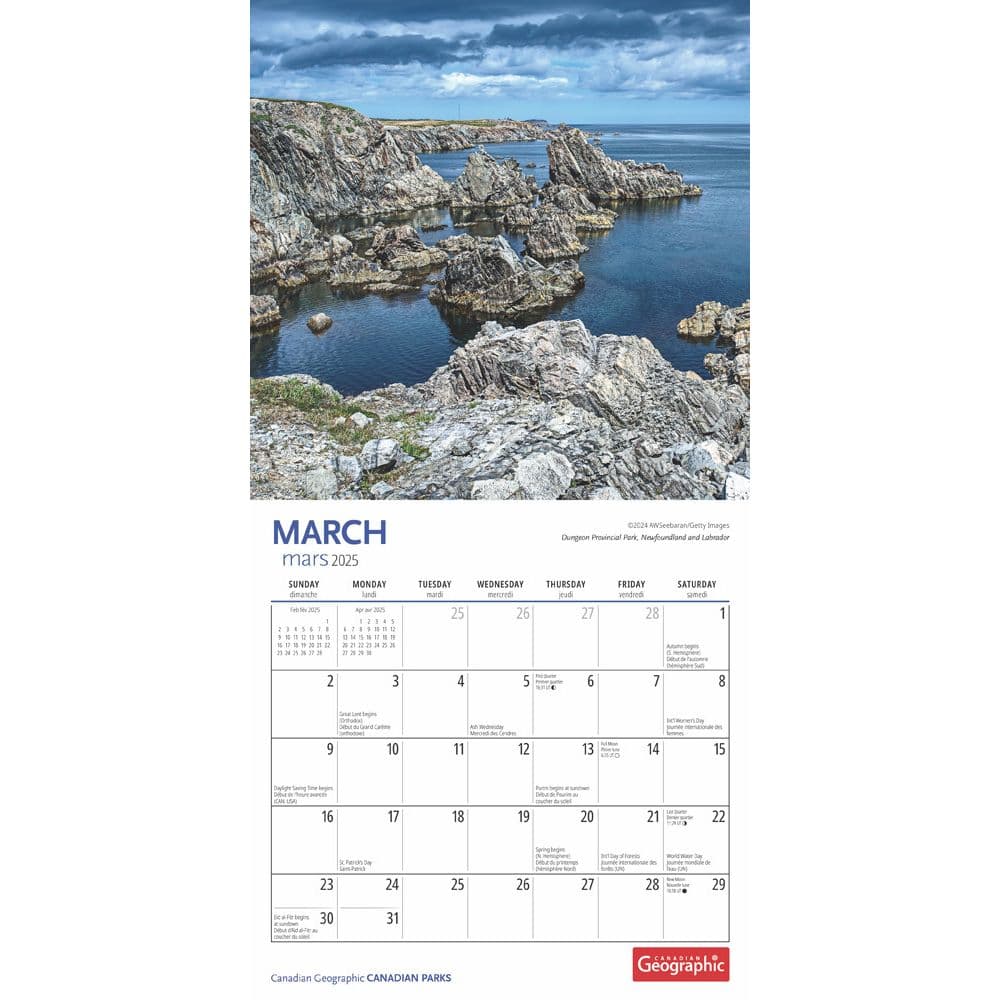 Canadian National Parks 2025 Mini Wall Calendar interior