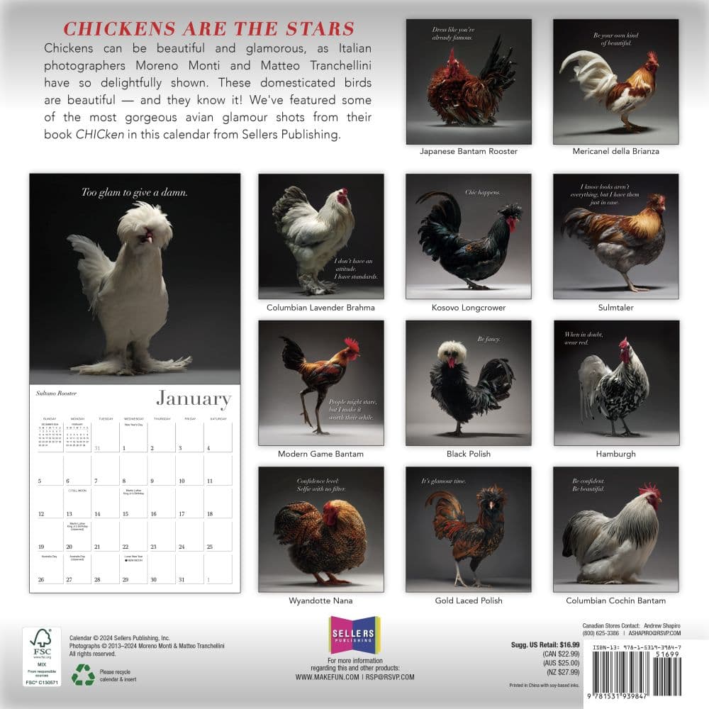 Glamour Chicks 2025 Wall Calendar