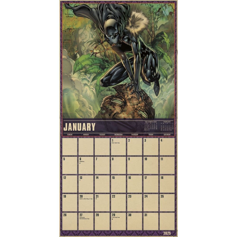 Black Panther 2 Wakanda 2025 Wall Calendar