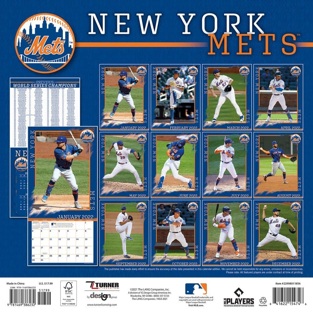 Mets 2022 Schedule New York Mets 2022 Wall Calendar - Calendars.com
