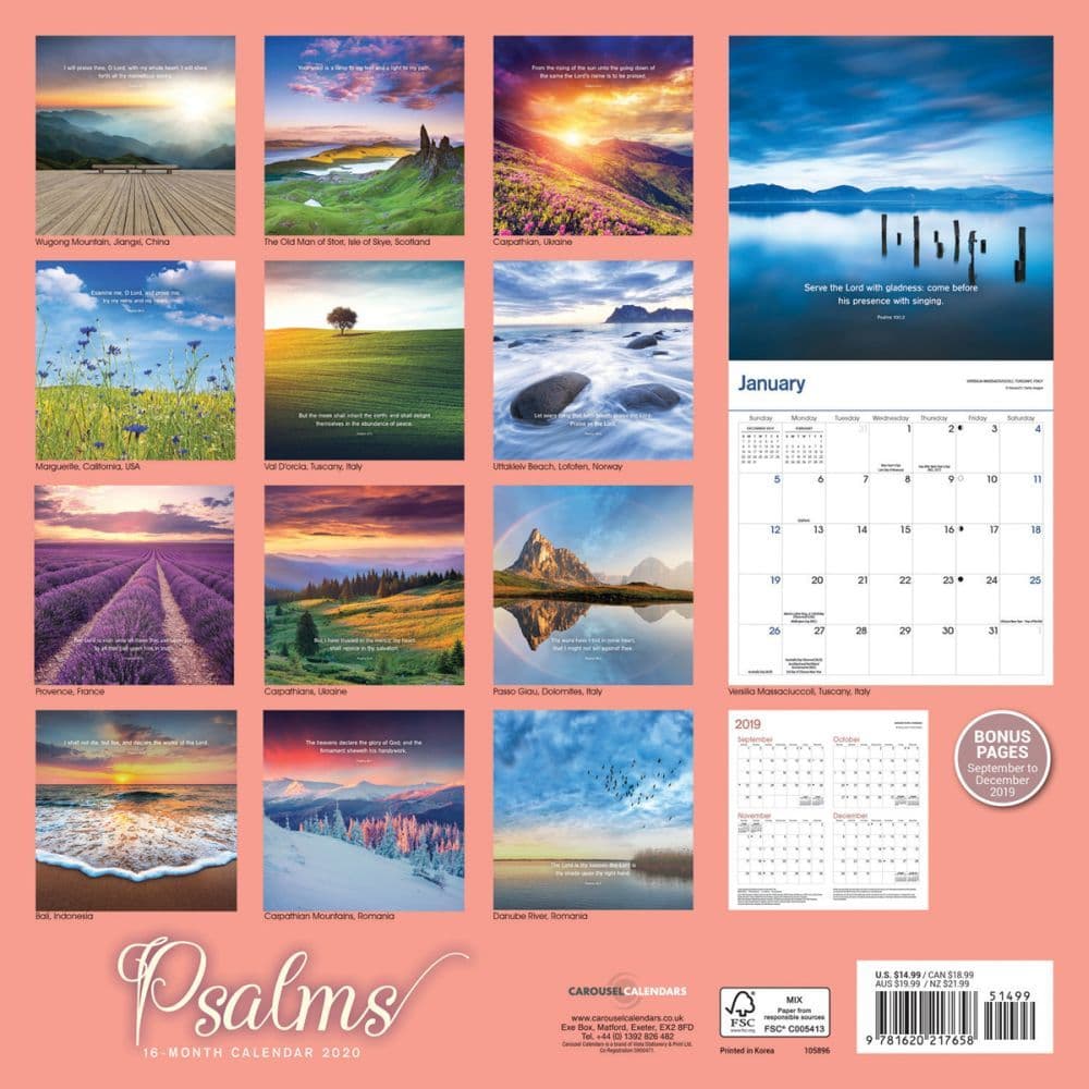 Psalms Wall Calendar