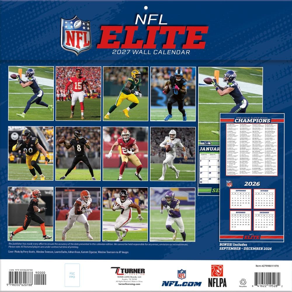 NFL Elite 2027 Wall Calendar First Alternate Image