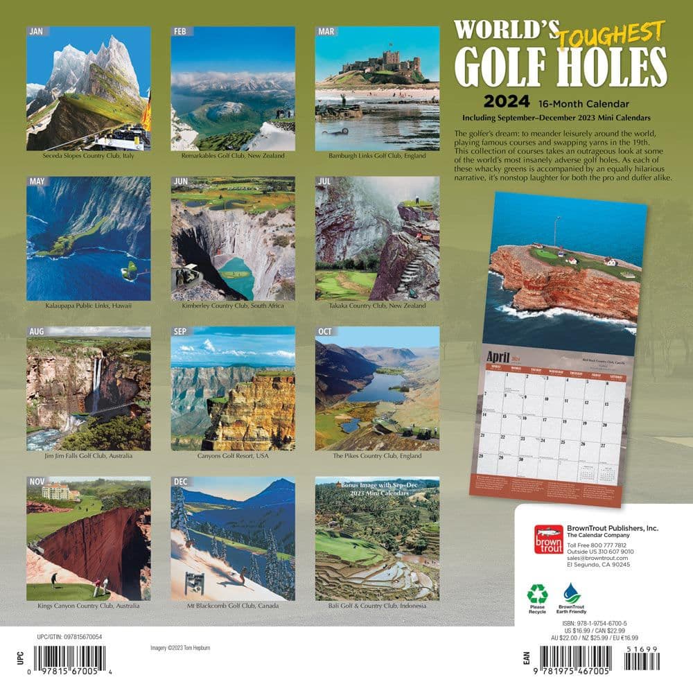 Worlds Toughest Golf Holes 2024 Wall Calendar First Alternate Image width=&quot;1000&quot; height=&quot;1000&quot;