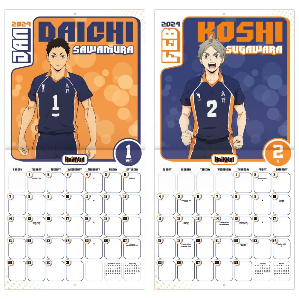 Haikyu 2024 Wall Calendar