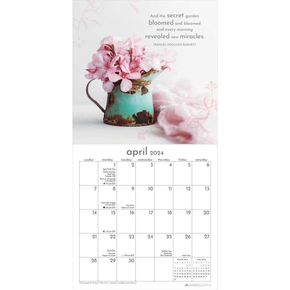 Mindful Living Year of 2024 Mini Wall Calendar interior 2