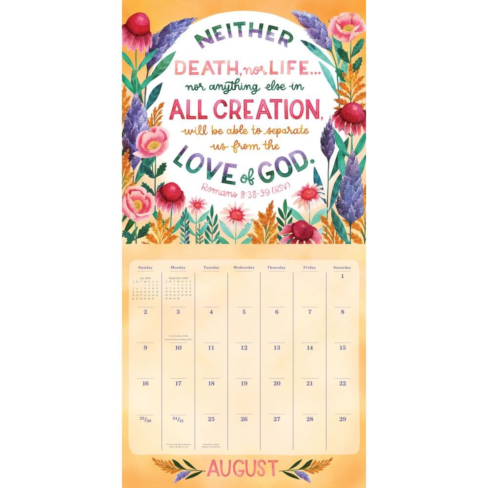 Bible Verses Illustrated 2026 Wall Calendar Second Alternate Image
