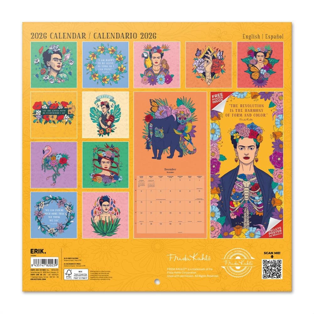 Frida Kahlo 2026 Wall Calendar First Alternate Image