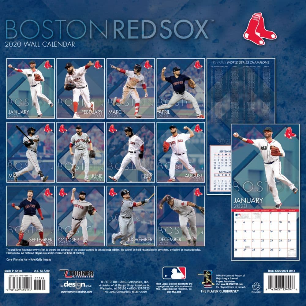 Boston Red Sox Wall Calendar - Calendars.com