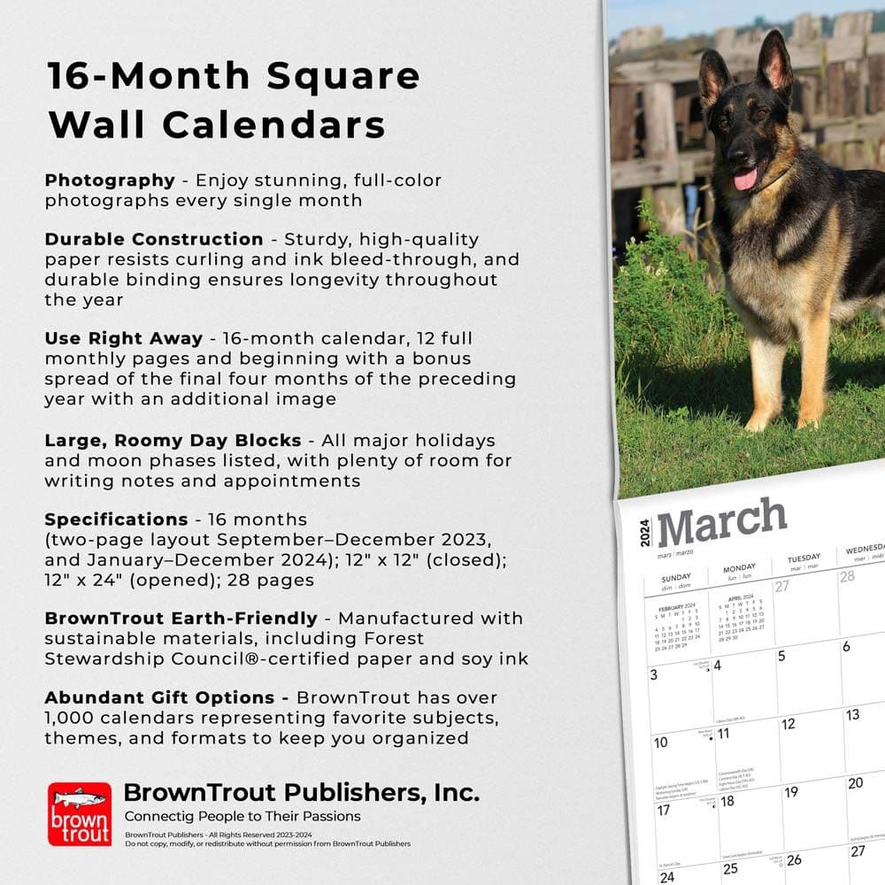 German Shepherds 2024 Wall Calendar Alternate Image 4