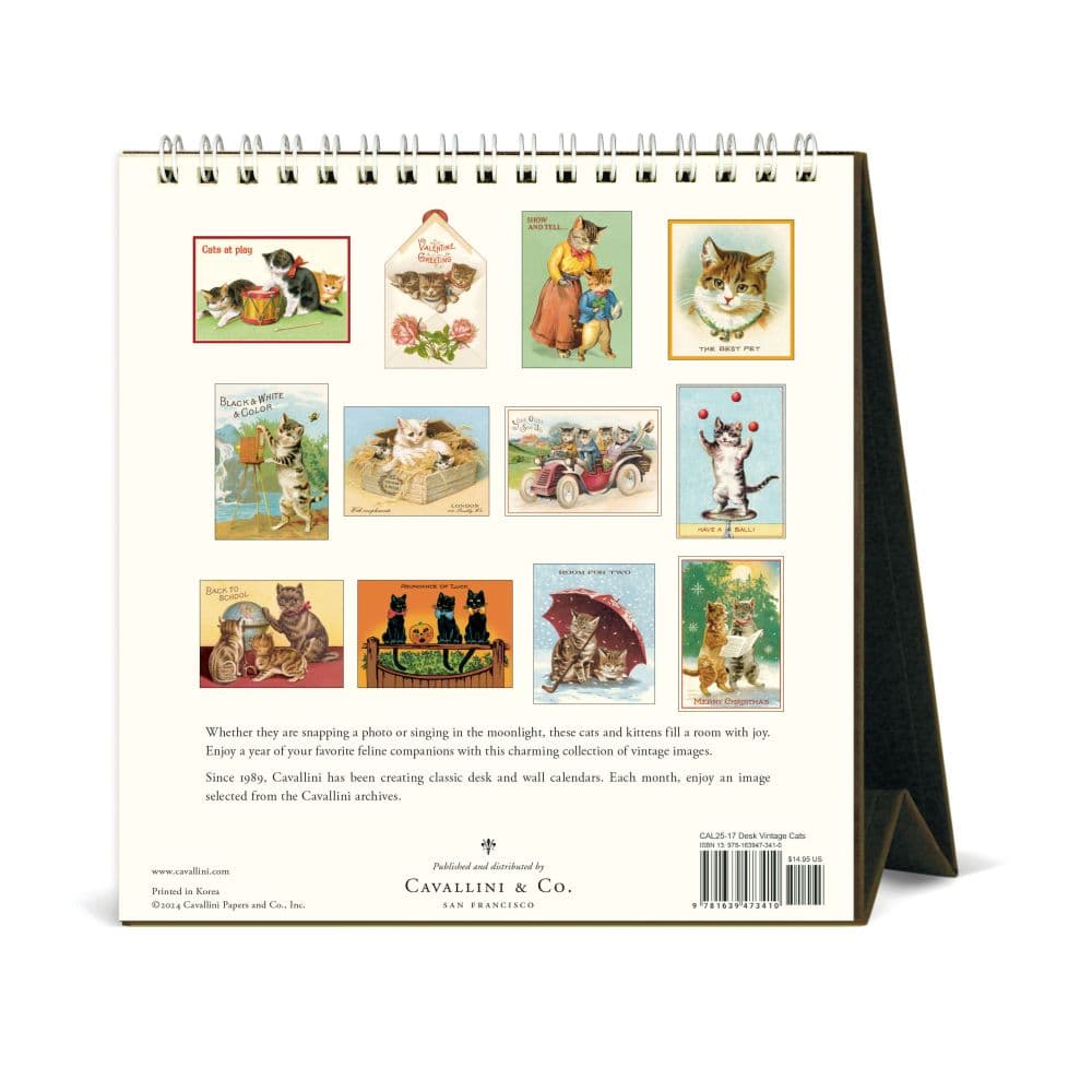 Cats Vintage 2025 Easel Desk Calendar Second Alternate Image width=&quot;1000&quot; height=&quot;1000&quot;