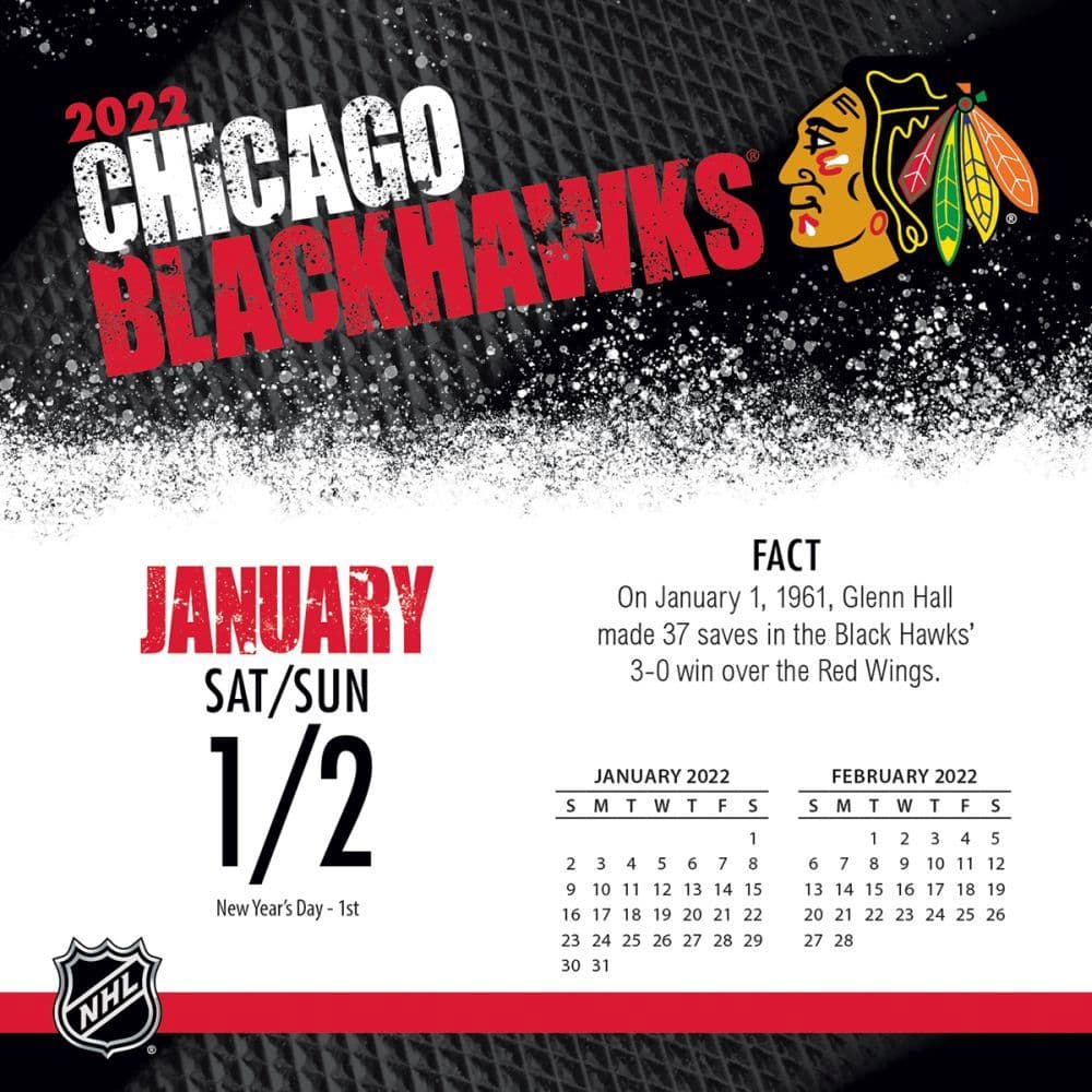 Red Wings Schedule 2022 21 Nhl Chicago Blackhawks 2022 Desk Calendar - Calendars.com