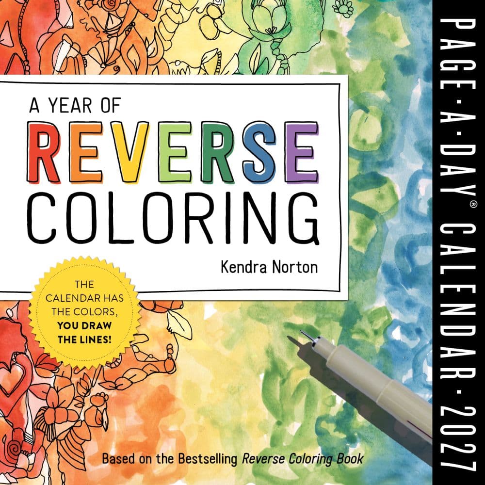 Year of Reverse Coloring 2027 Desk Calendar