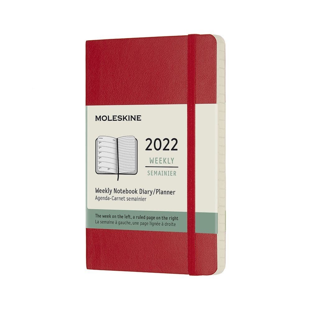 Moleskine 2022 Weekly Soft Cover Pocket Planner (Scarlet Red