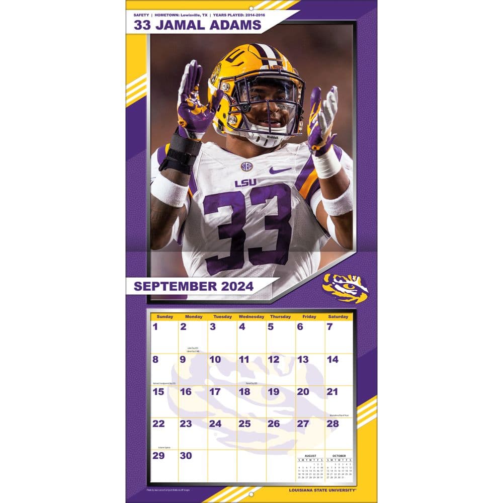 Louisiana State University Tigers 2025 Wall Calendar_ALT1