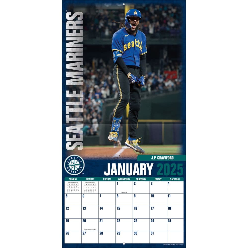 MLB Seattle Mariners 2025 Wall Calendar Third Alternate Image