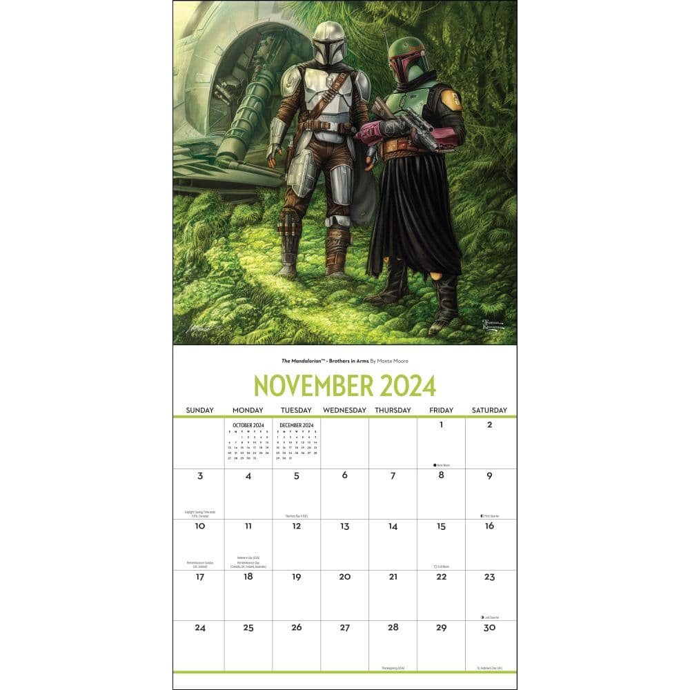 Mandalorian By Kinkade 2024 Wall Calendar W/Print