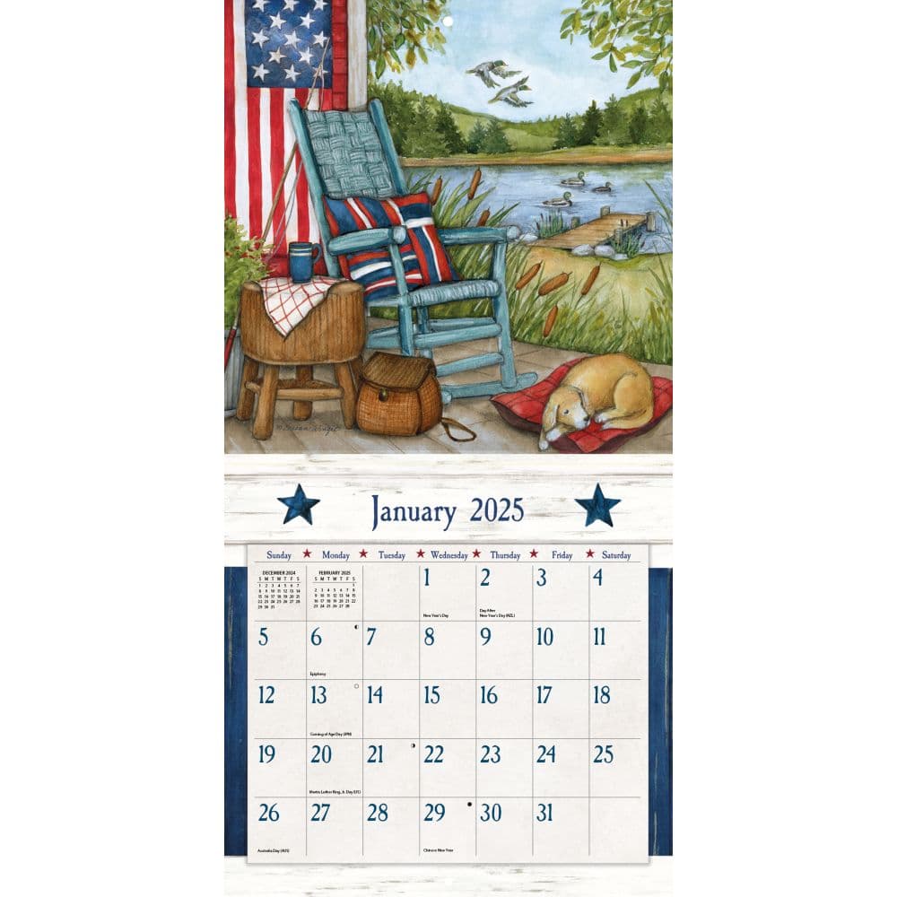 Stars and Stripes by Susan Winget 2025 Wall Calendar Second Alternate Image width=&quot;1000&quot; height=&quot;1000&quot;