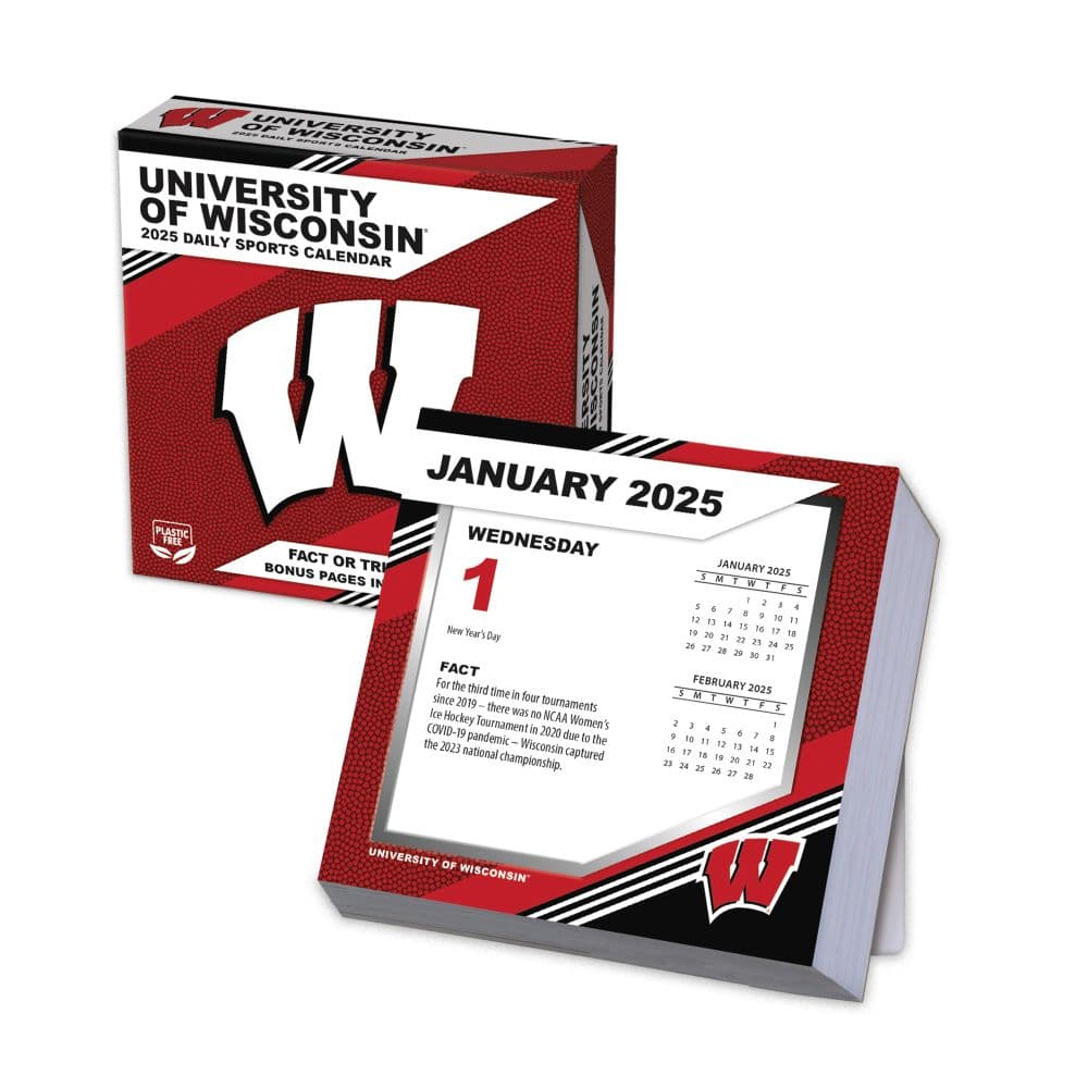 COL Wisconsin Badgers 2025 Desk Calendar Main Product Image