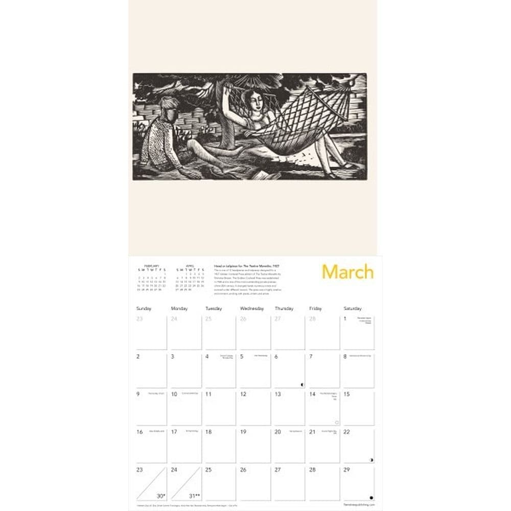 Victoria and Albert Museum Eric Ravilious 2025 Wall Calendar Second Alternate Image