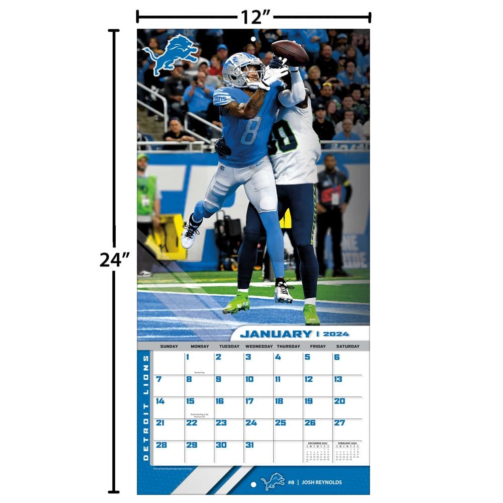 Detroit Lions 2024 Wall Calendar