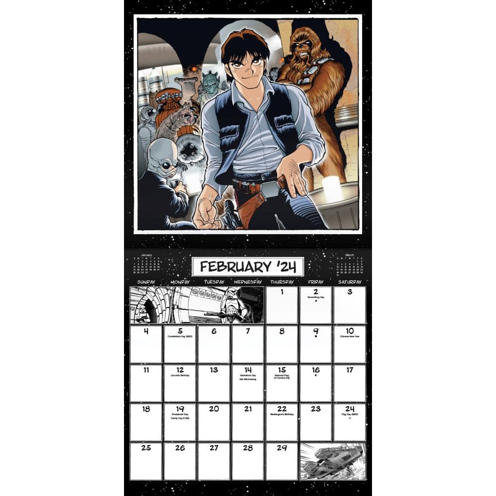Star Wars Manga Madness 2024 Wall Calendar