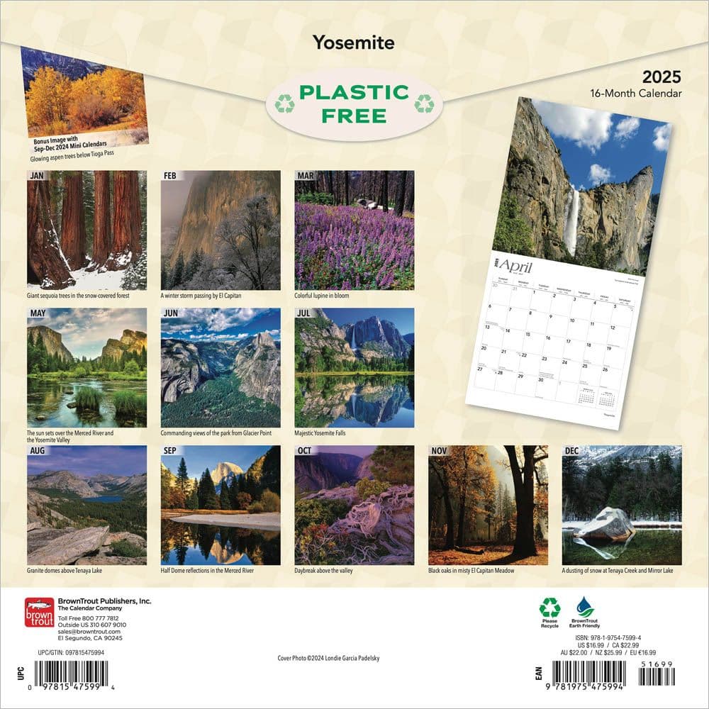 Yosemite 2025 Wall Calendar