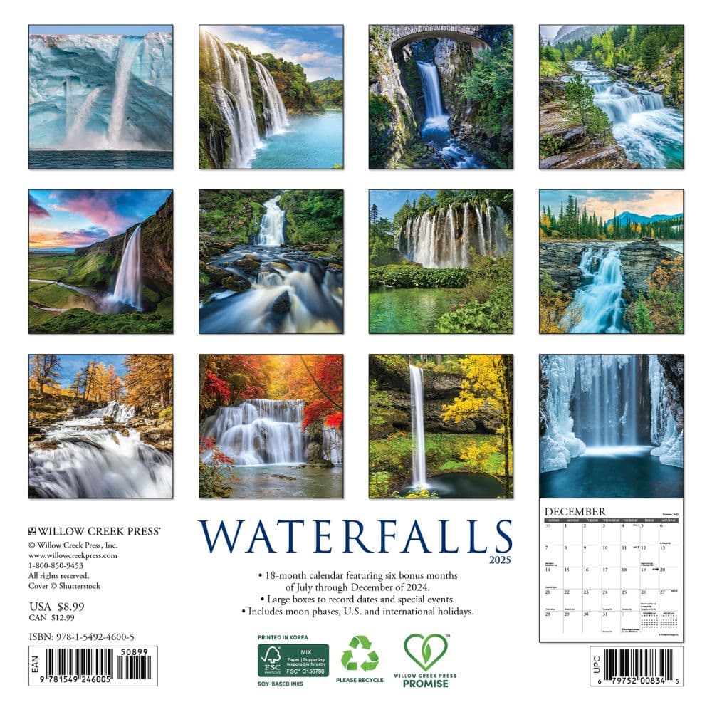 Waterfalls 2025 Mini Wall Calendar First Alternate Image width=&quot;1000&quot; height=&quot;1000&quot;