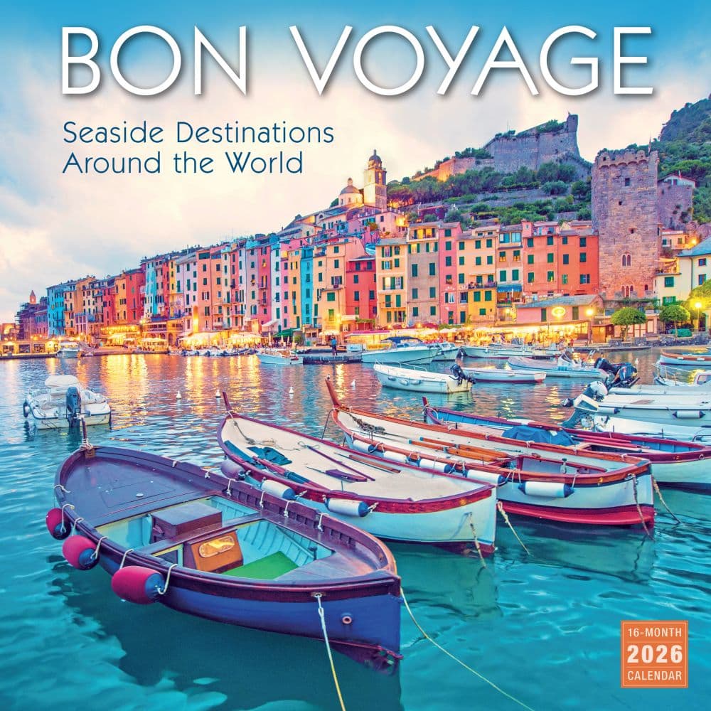 Bon Voyage Seaside Around World 2026 Wall Calendar_Main Image