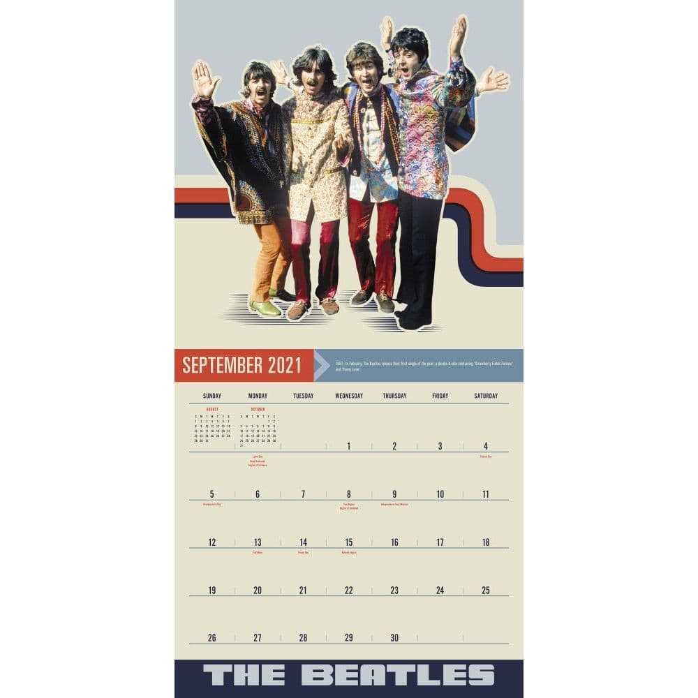 Calendrier Beatles 2023 Beatles Wall Calendar - Calendars.com