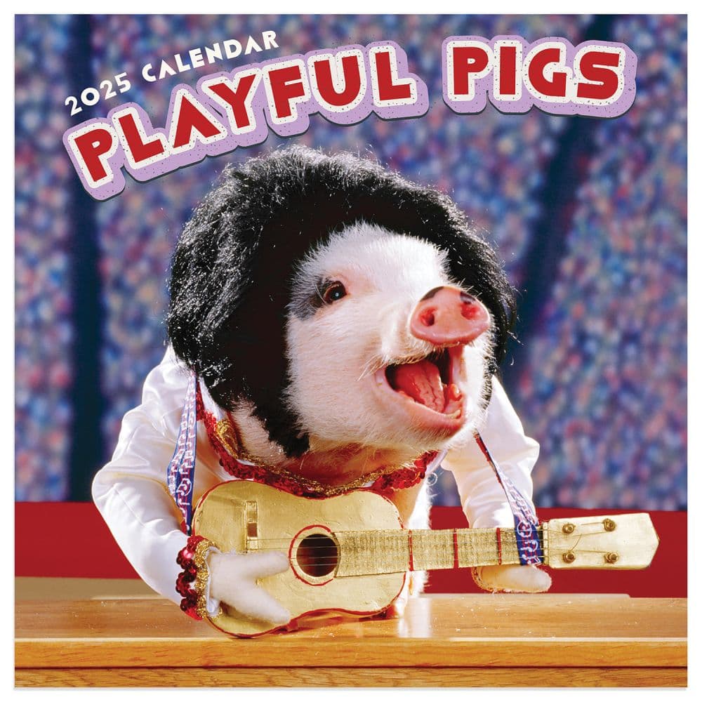 Playful Pigs 2025 Mini Wall Calendar